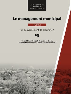 cover image of Le management municipal, Tome 1